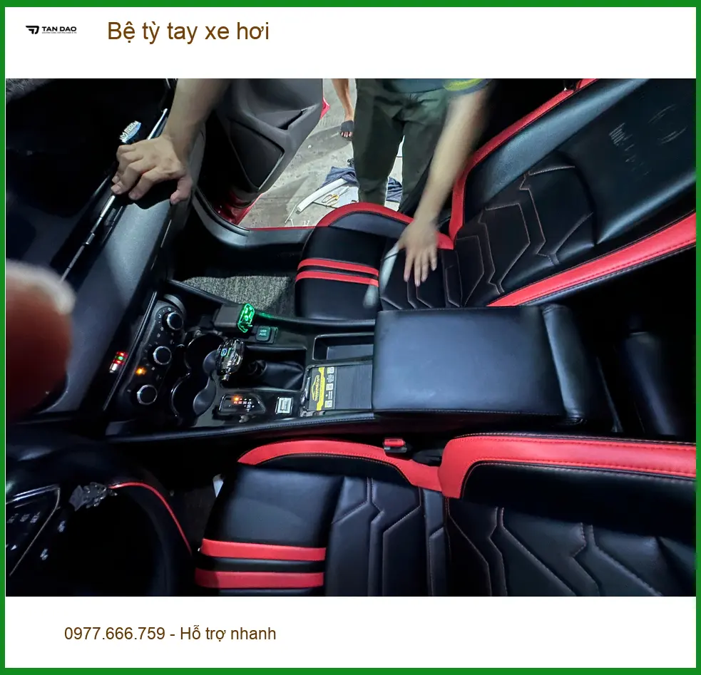 Anh Minh lắp bệ tỳ tay xe hơi cho Toyota Vios tại Cần Giờ để lái xe đường dài đỡ mỏi tay