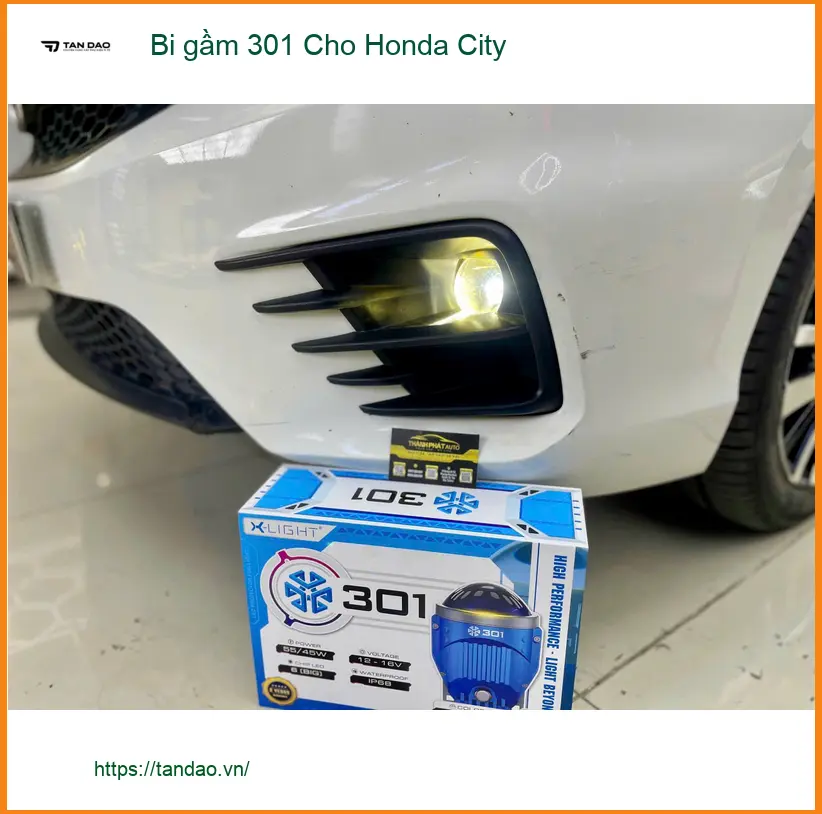 Chị Thảo độ bi gầm 301 cho Honda City tại Quận 6 để cải thiện tầm nhìn đêm ảnh thực tế 3