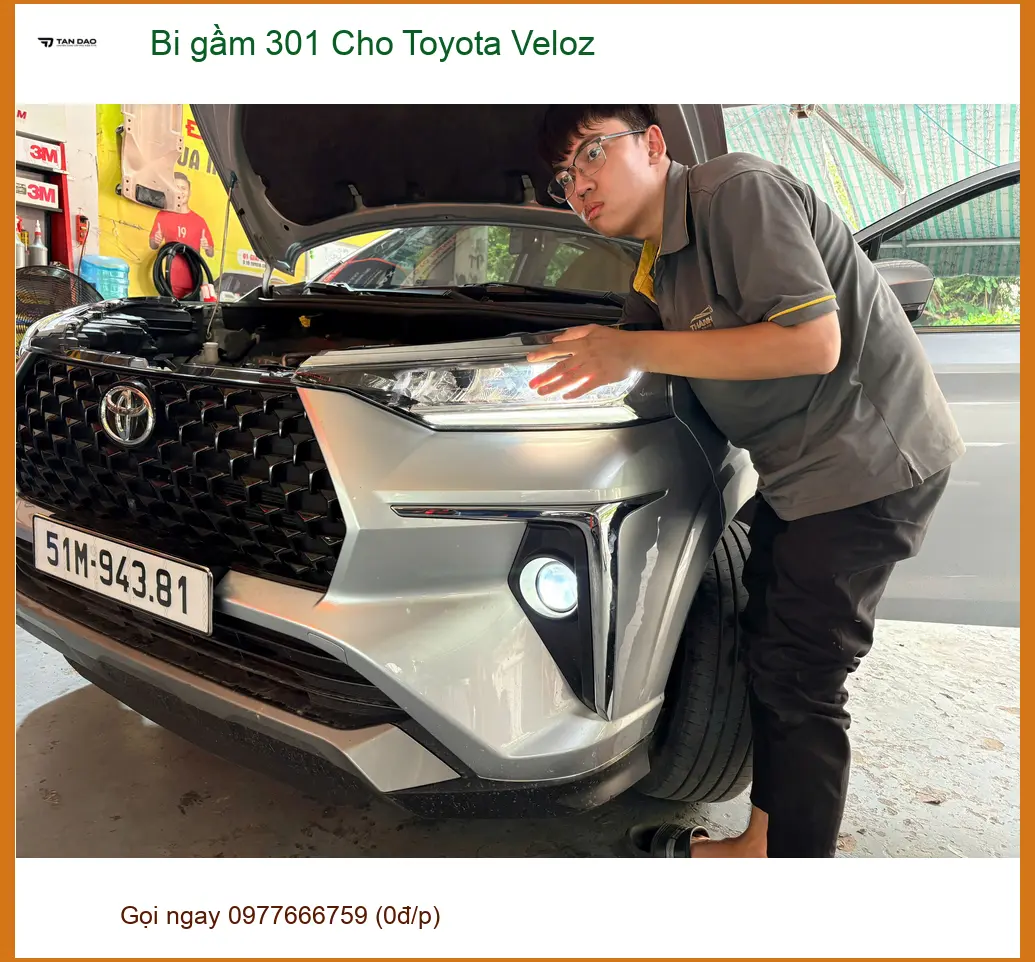Anh Khải lắp Bi gầm 301 cho Toyota Veloz Quận 12 vì đèn xe yếu khi trời mưa ảnh thực tế 2