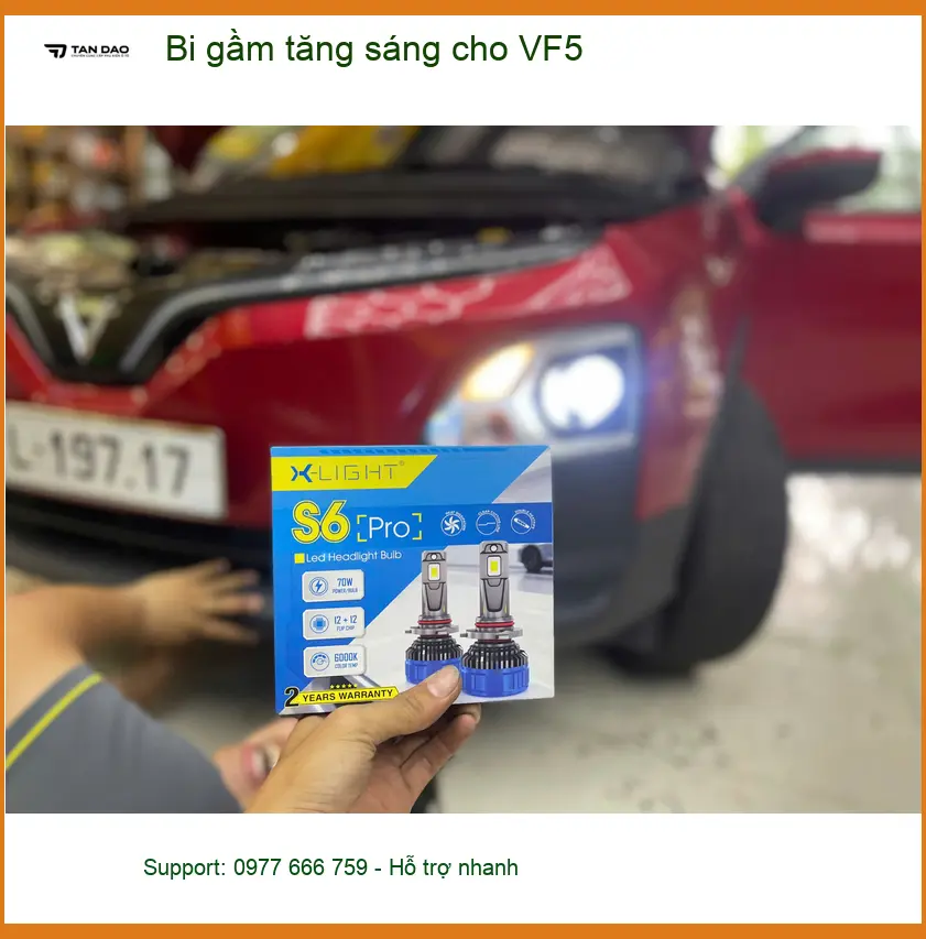Anh Cường độ bi gầm tăng sáng cho VinFast VF5 Quận 3 vì đèn zin yếu ảnh thực tế 2