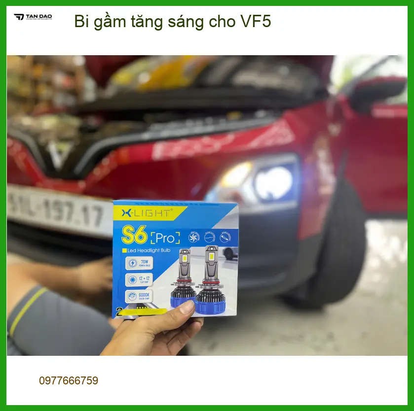 Anh Huy lắp bi gầm tăng sáng cho VinFast VF5 vì đèn zin không đủ sáng ở Hóc Môn ảnh thực tế 2