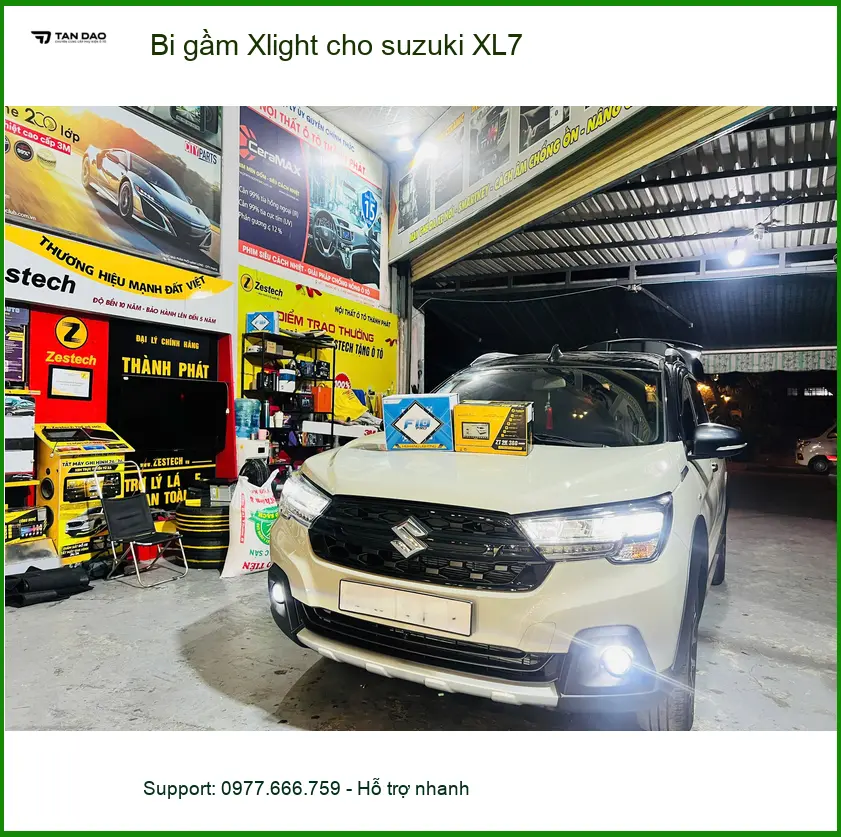 Anh Lộc độ bi gầm Xlight cho Suzuki XL7 ở Gò Vấp vì đèn xe zin yếu khi trời tối ảnh thực tế 2