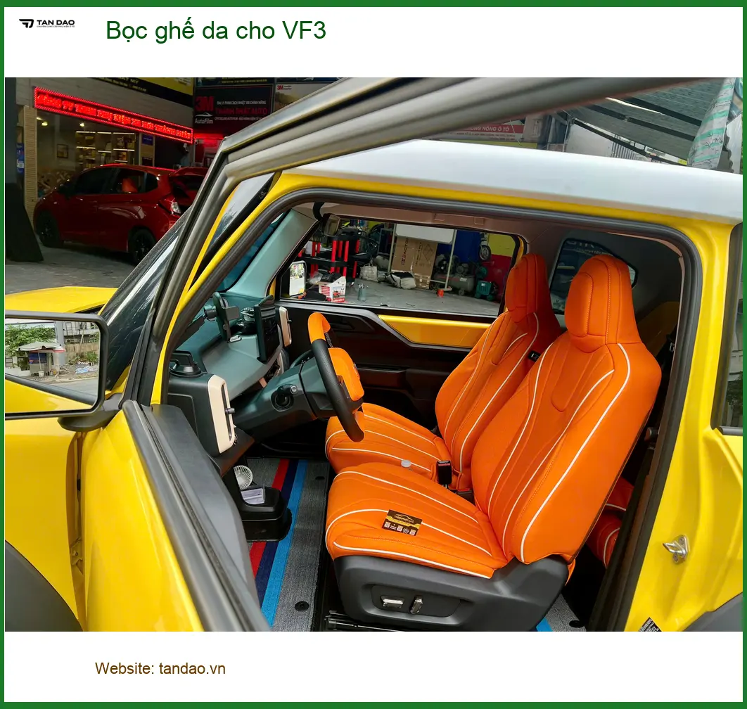 Chị Hương bọc ghế da cho VF3 Quận 11 để nội thất xe sang trọng và dễ vệ sinh hơn ảnh thực tế 2