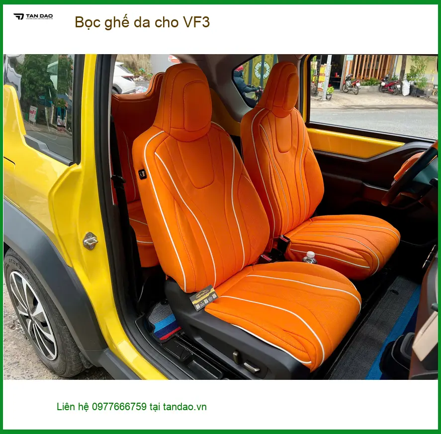 Chị Hương bọc ghế da cho VF3 Quận 11 để nội thất xe sang trọng và dễ vệ sinh hơn ảnh thực tế 4