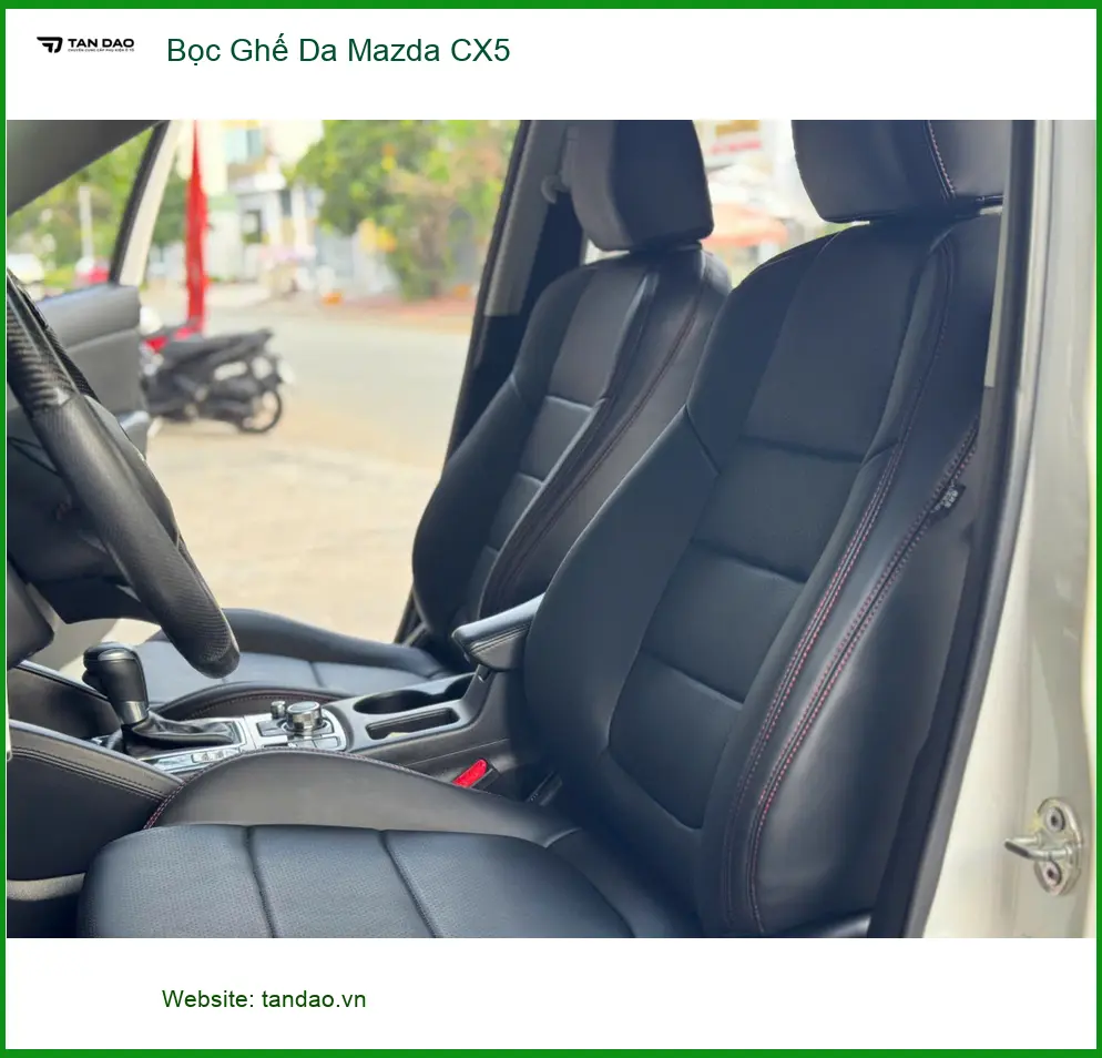 Chị Thùy bọc ghế da cho Mazda CX5 tại Quận Gò Vấp để xe luôn sạch đẹp và bền bỉ. ảnh thực tế 2