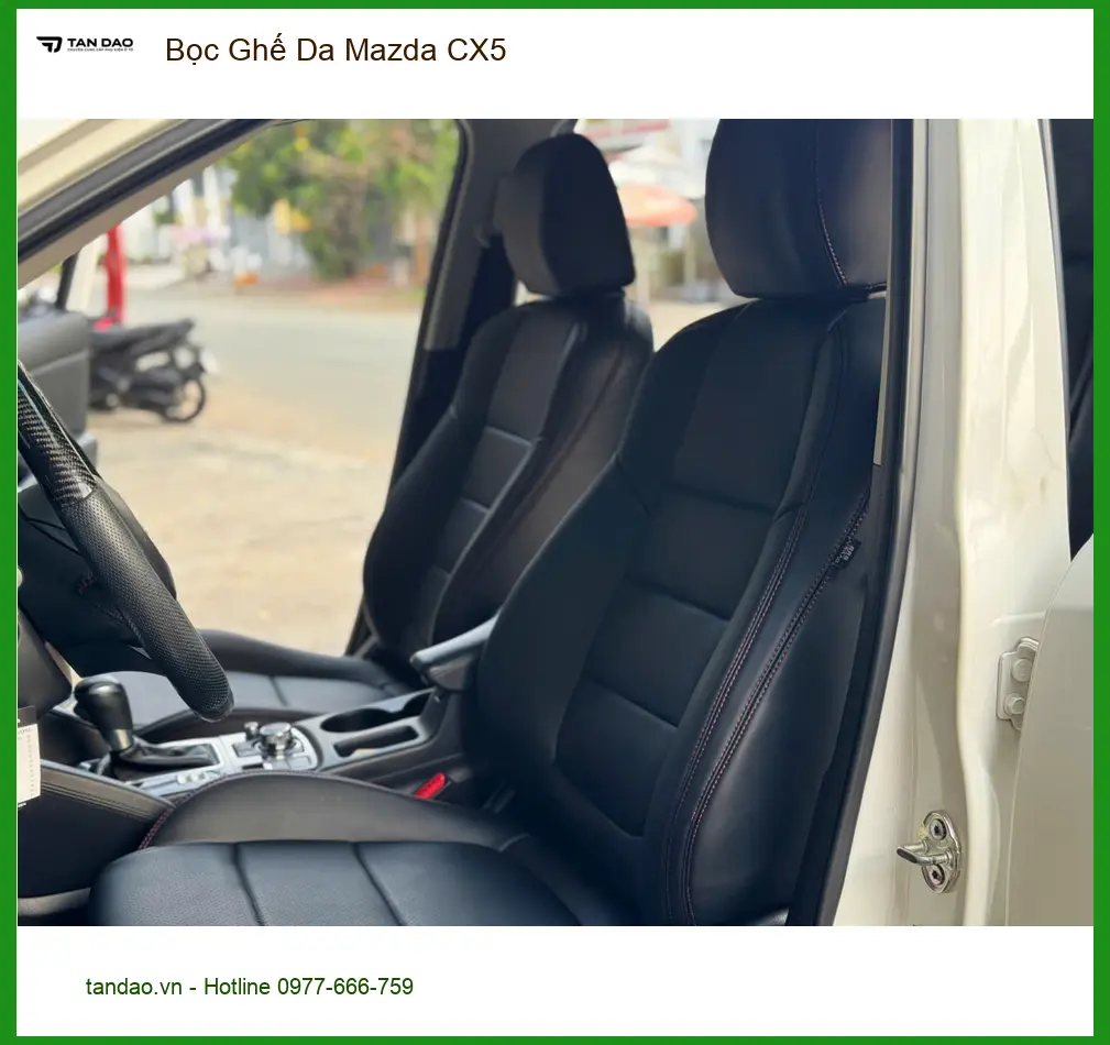 Chị Thùy bọc ghế da cho Mazda CX5 tại Quận Gò Vấp để xe luôn sạch đẹp và bền bỉ. ảnh thực tế 3