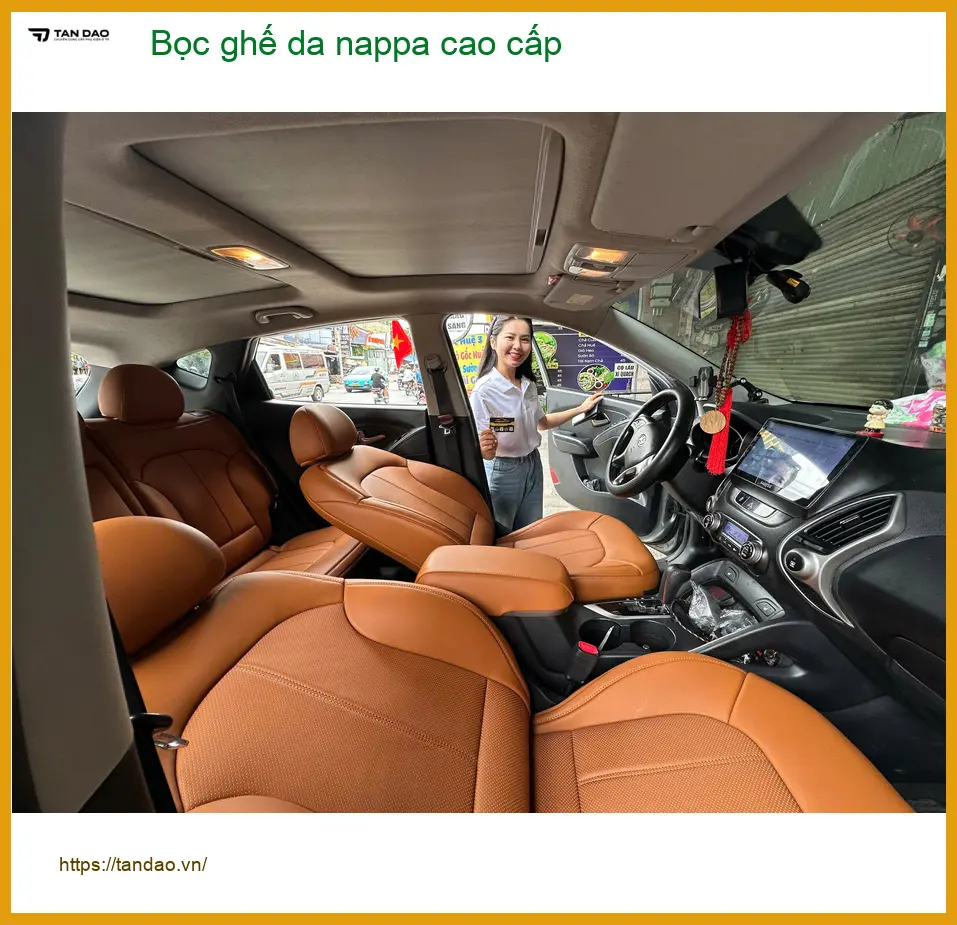 Anh Tùng bọc ghế da nappa cao cấp Hyundai Santa Fe tại Quận 7 để nâng tầm nội thất ảnh thực tế 3