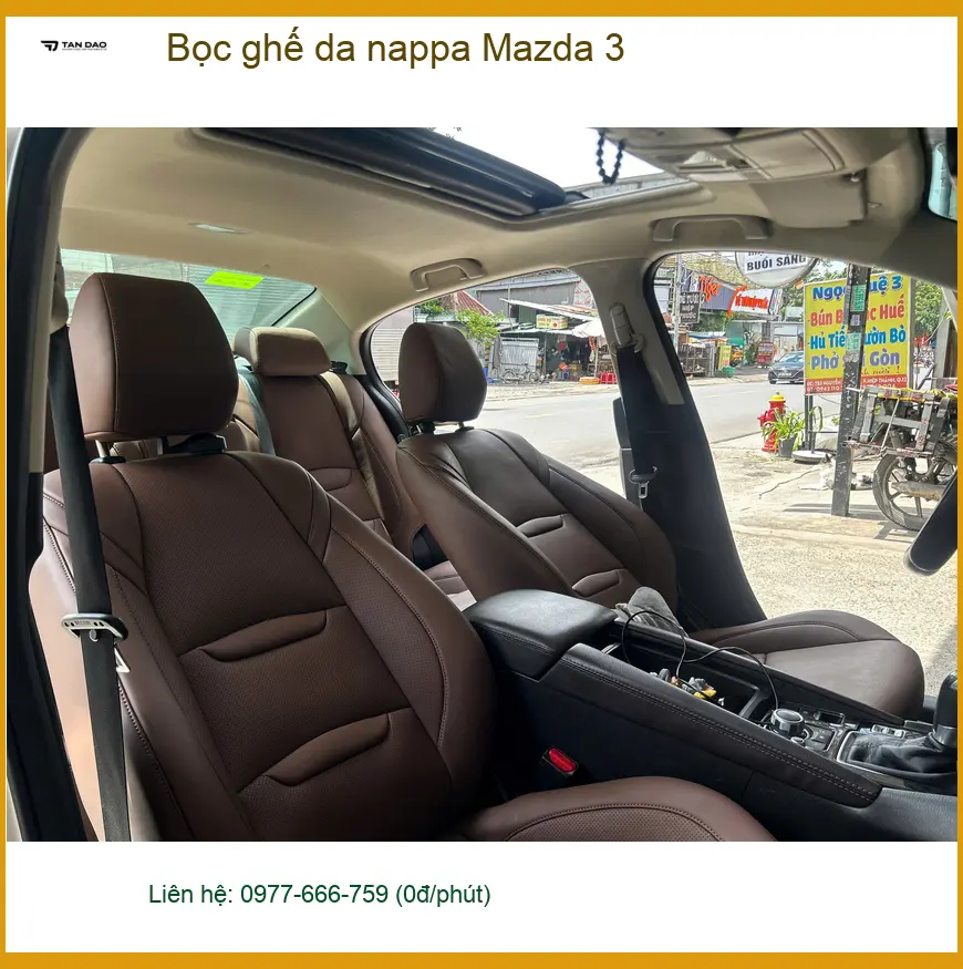 Anh Long bọc ghế da Nappa cho Mazda 3 tại Hóc Môn để nội thất sang trọng hơn ảnh thực tế 3