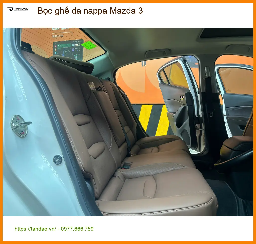 Chị An bọc ghế da Nappa cho Mazda 3 tại Quận 9 để nội thất sang trọng hơn