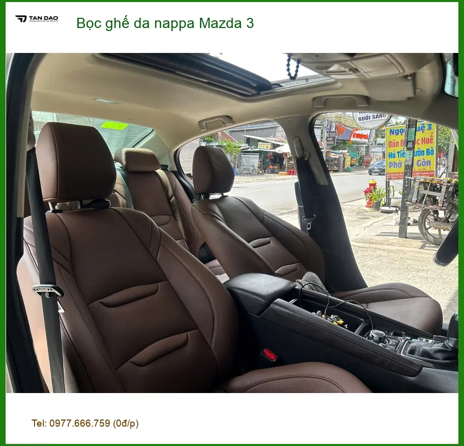 Chị An bọc ghế da Nappa cho Mazda 3 tại Quận 9 để nội thất sang trọng hơn ảnh thực tế 3