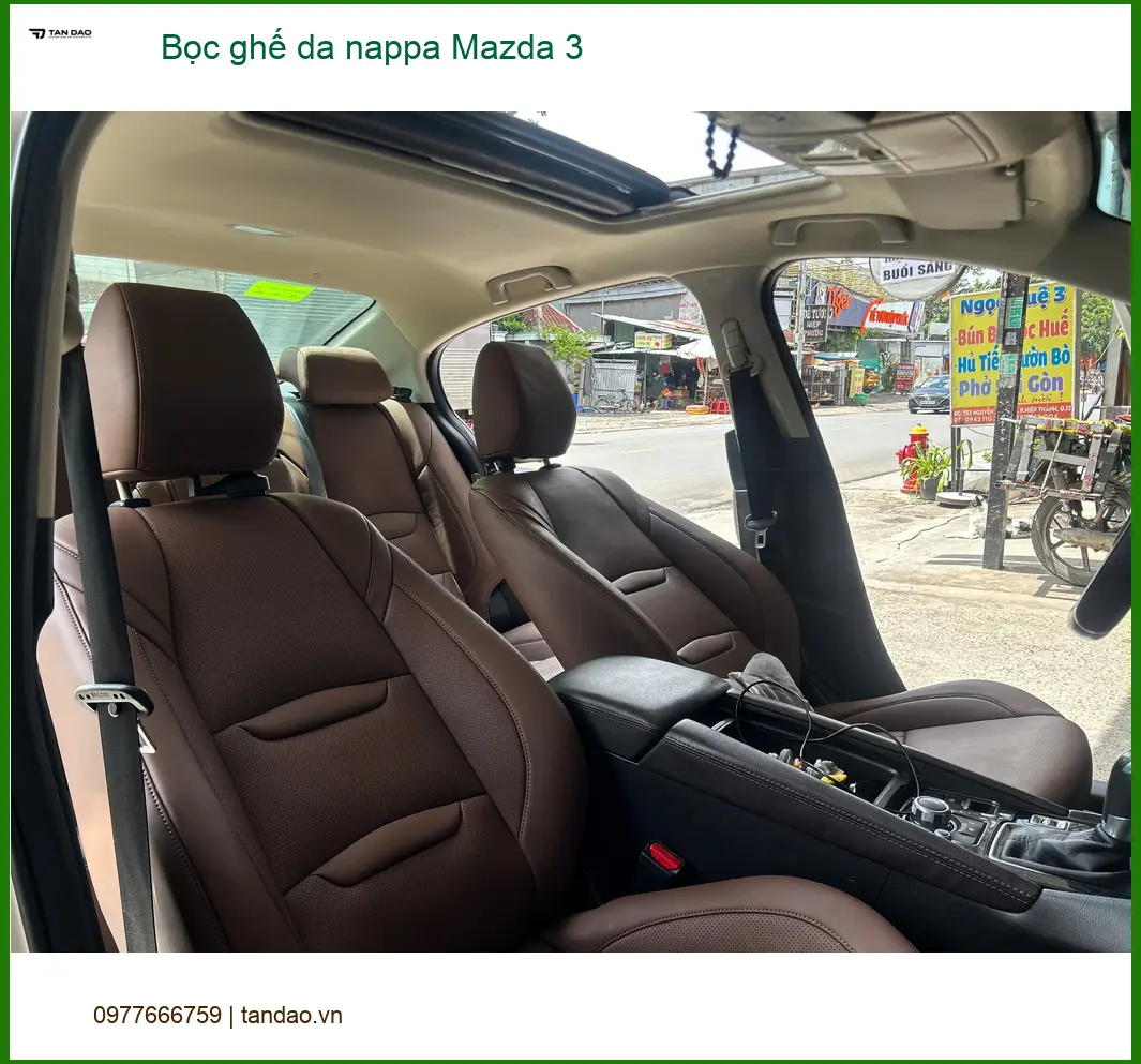 Anh Khải bọc ghế da nappa Mazda 3 tại Quận 3 để nội thất sang trọng hơn ảnh thực tế 4