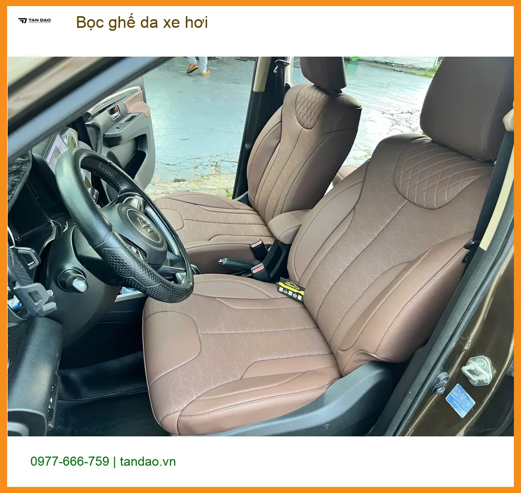 Chị Thảo My bọc ghế da Hyundai Accent tại Quận Tân Bình để nội thất luôn mới đẹp ảnh thực tế 3