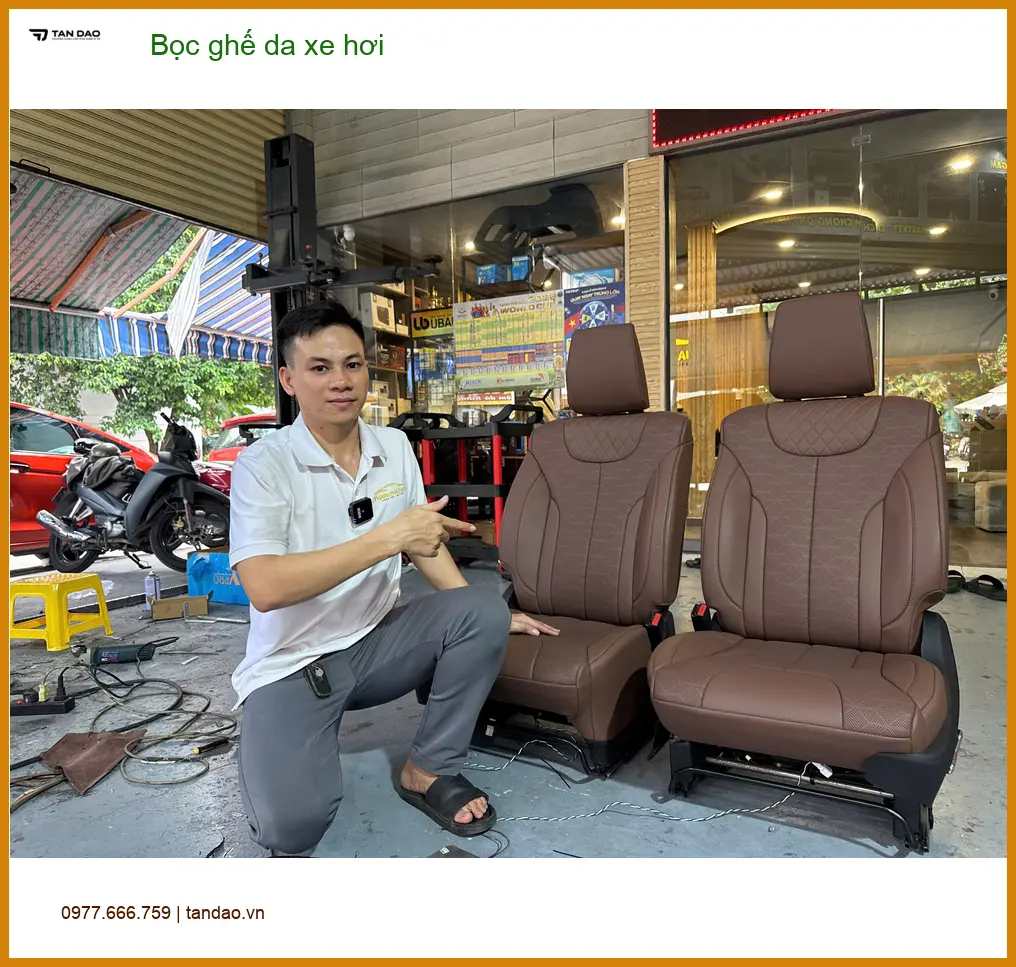 Chú Minh bọc ghế da xe hơi Toyota Camry tại Thủ Đức để nâng tầm nội thất ảnh thực tế 2