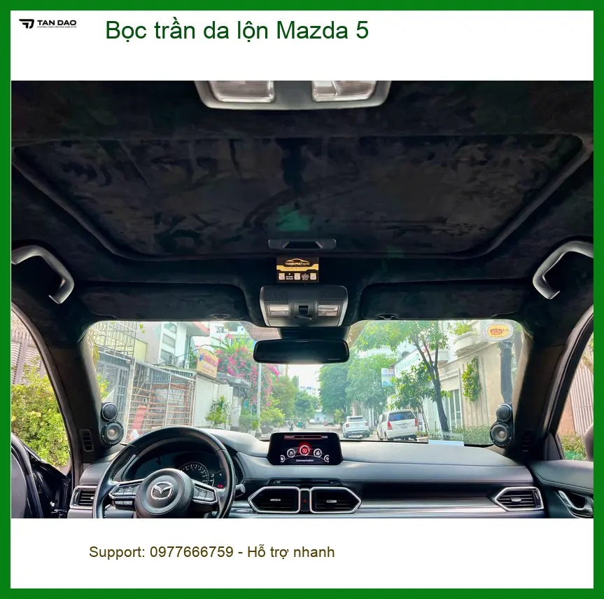 Anh Khang bọc trần da lộn cho Mazda 5 tại Quận 12 vì trần cũ bị xuống cấp ảnh thực tế 5