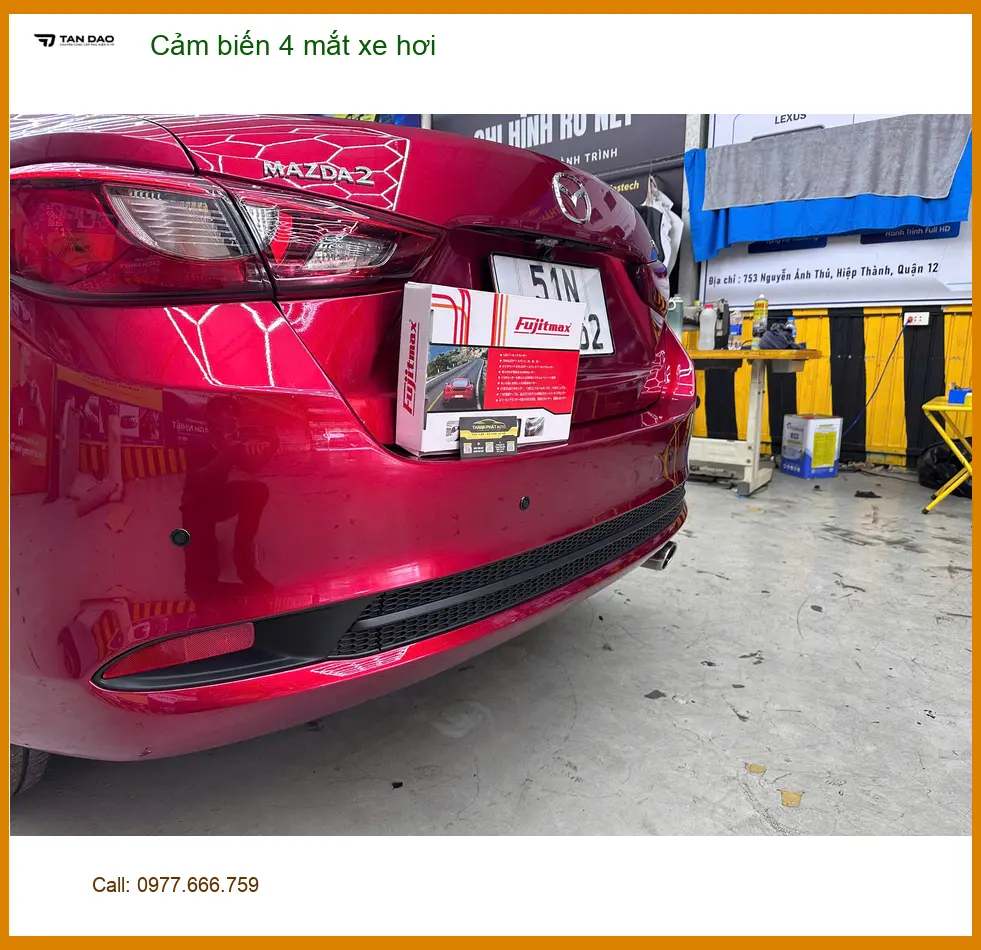 Chị Thảo lắp Cảm biến 4 mắt xe hơi Mitsubishi Attrage Quận 9 lùi xe an toàn ảnh thực tế 4
