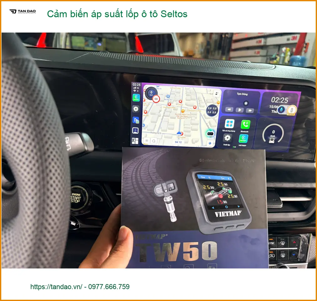Anh Tấn lắp cảm biến áp suất lốp ô tô Seltos tại Bình Chánh đảm bảo an toàn ảnh thực tế 3