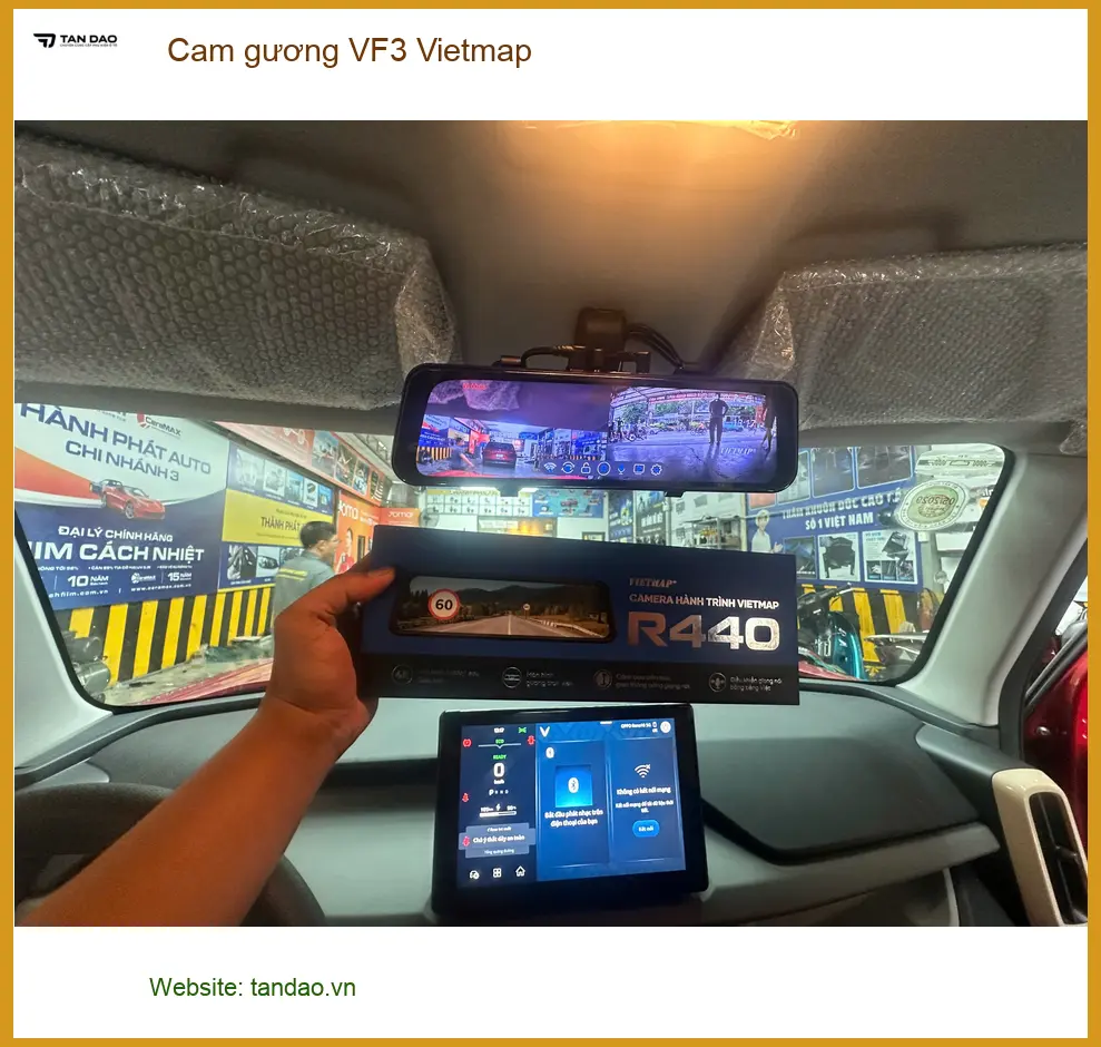 Anh Quý lắp cam gương Vietmap cho VF3 ở Phú Nhuận, ghi hình an toàn