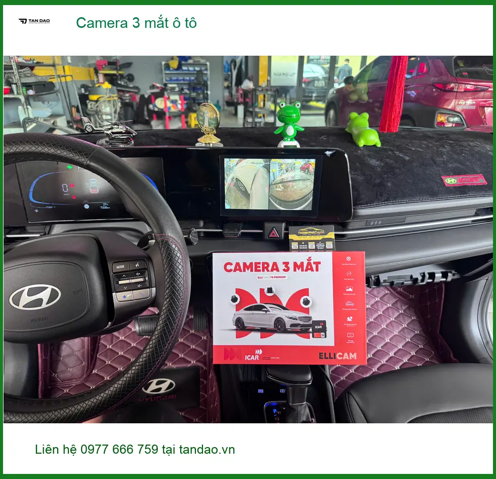 Anh Tấn lắp Camera 3 mắt ô tô cho Honda CRV tại Quận 9 để dễ quan sát ảnh thực tế 2