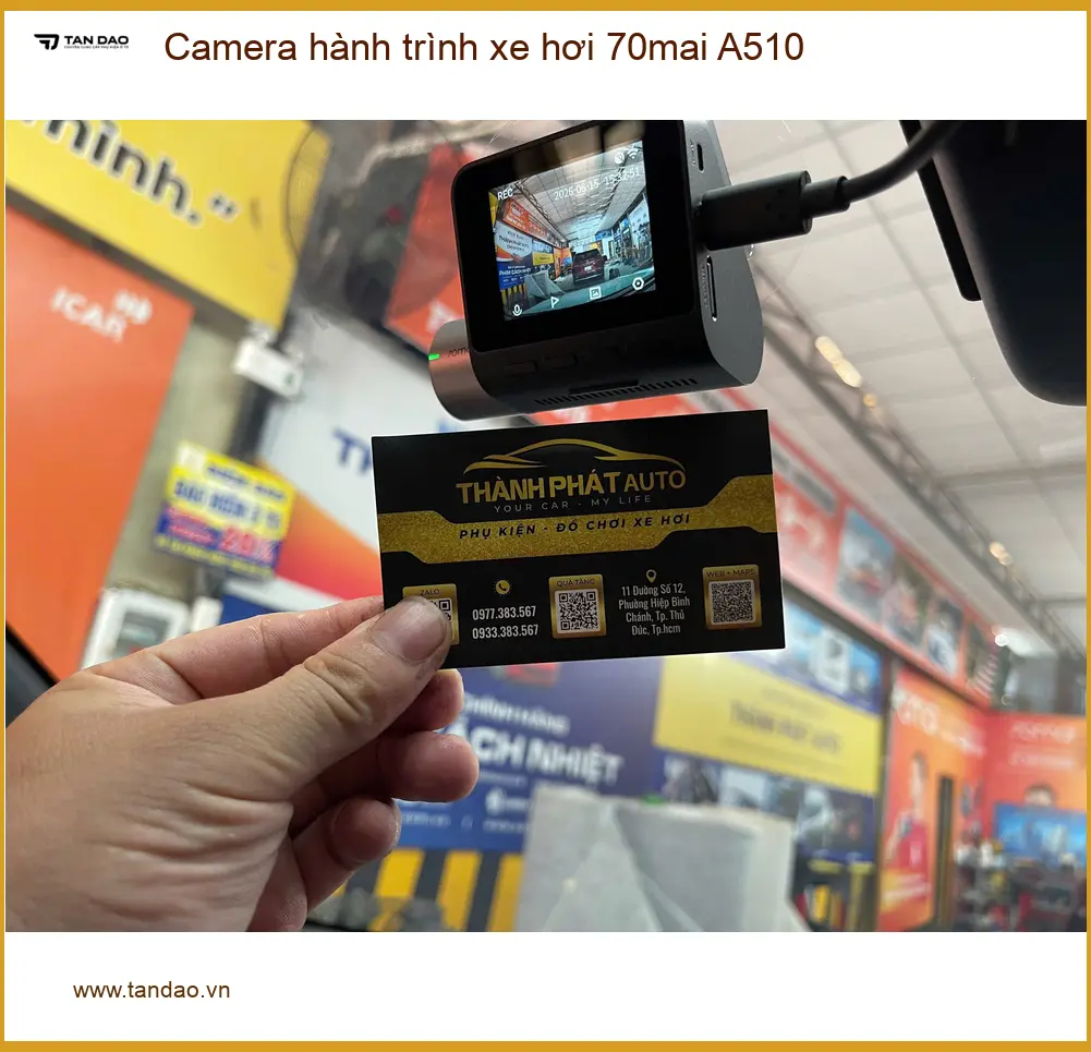 Anh Kiệt lắp Camera hành trình xe hơi 70mai A510 tại Quận Thủ Đức