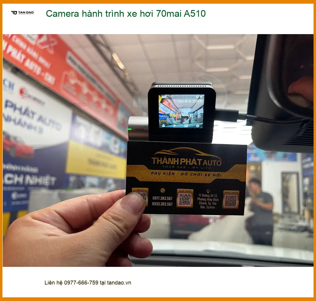 Chị Bích lắp Camera hành trình 70mai A510 cho Ford Everest Quận 1