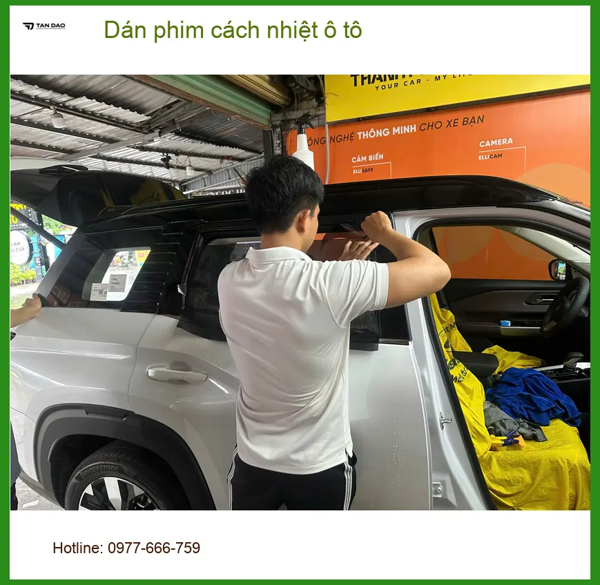 Chị Thảo dán phim cách nhiệt ô tô cho Hyundai Santa Fe tại Hóc Môn đón hè ảnh thực tế 3