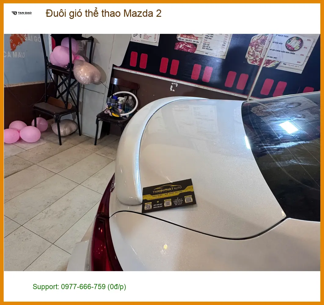 Anh Tài lắp đuôi gió thể thao Mazda 2 tại Hóc Môn để xe thêm cá tính và mạnh mẽ hơn ảnh thực tế 2