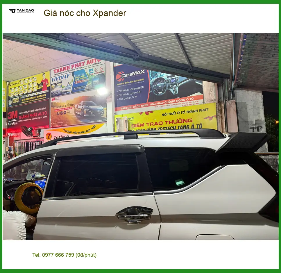 Anh Tùng lắp giá nóc cho Xpander tại Quận Thủ Đức để chở đồ đi du lịch