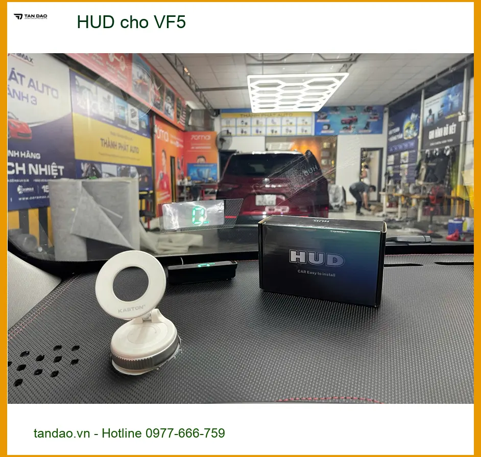 Chị Mai Anh lắp HUD chính hãng cho VinFast VF5 tại Quận Phú Nhuận ảnh thực tế 2
