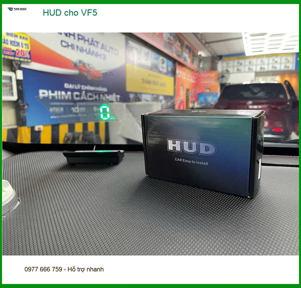 Chị Mai Anh lắp HUD chính hãng cho VinFast VF5 tại Quận Phú Nhuận ảnh thực tế 4