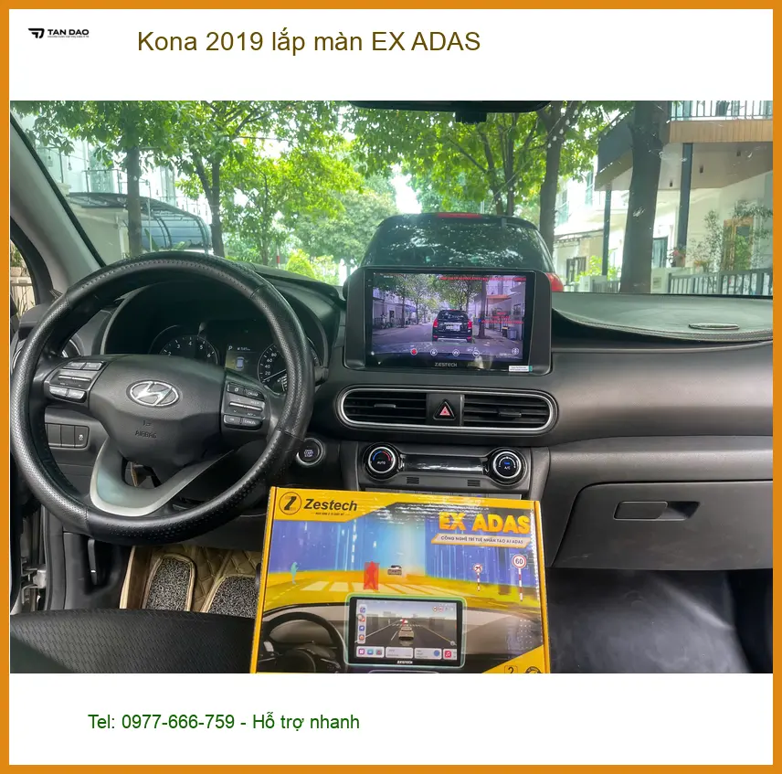Anh Cường lắp màn EX ADAS cho Kona 2019 ở Cần Giờ để lái xe an toàn ảnh thực tế 2