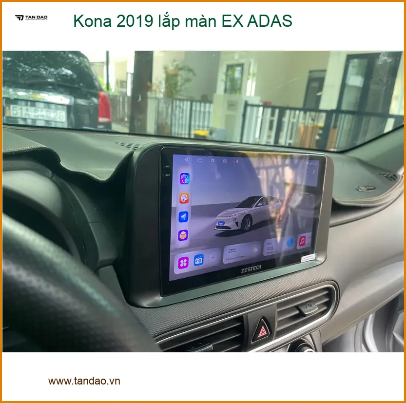 Anh Cường lắp màn EX ADAS cho Kona 2019 ở Cần Giờ để lái xe an toàn ảnh thực tế 3