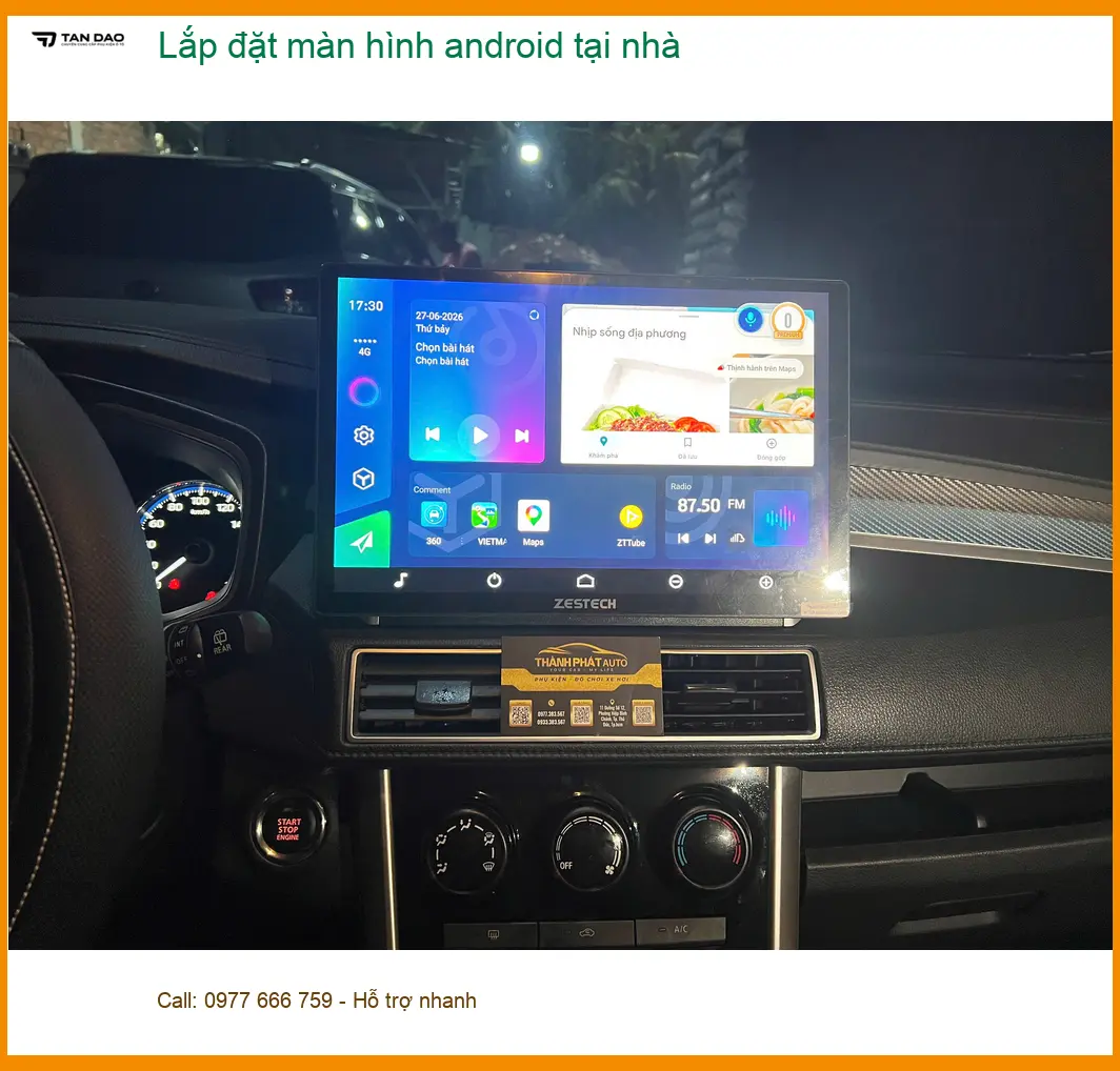 Chú Sơn lắp màn hình Android cho Hyundai Accent tại nhà Quận Bình Tân vì cần bản đồ ảnh thực tế 2