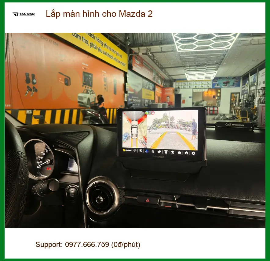 Chú Phong lắp màn hình cho Mazda 2 tại Củ Chi do màn hình zin bị lỗi ảnh thực tế 3