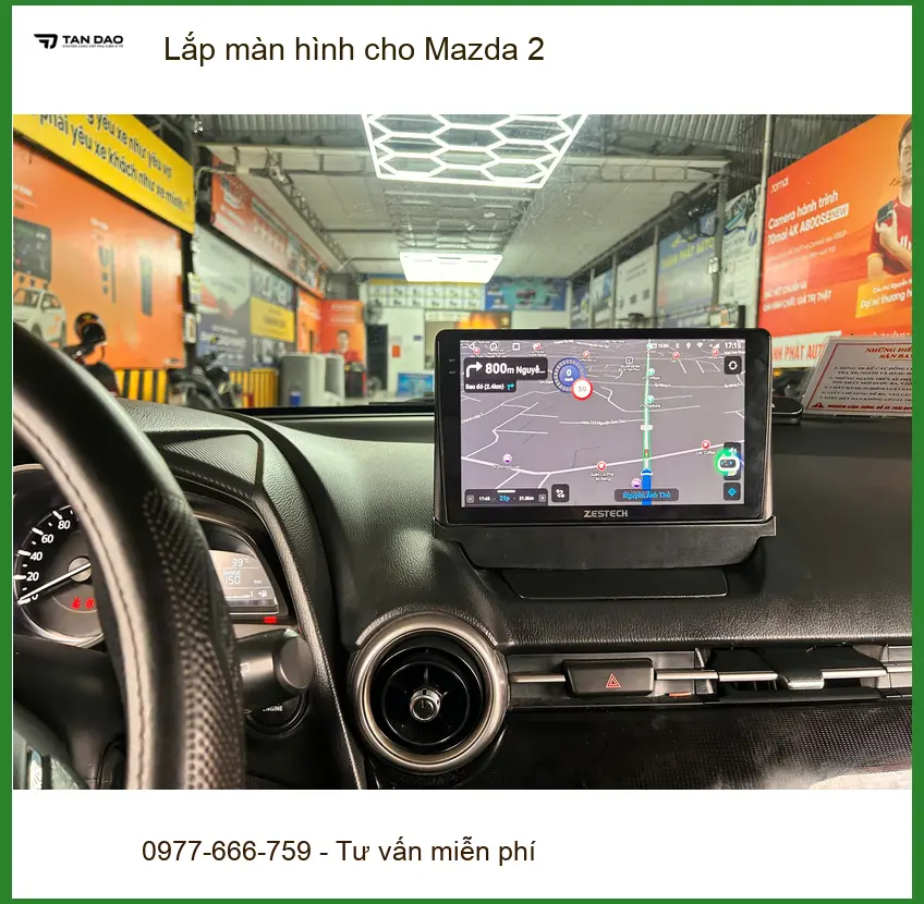 Anh Kiên lắp màn hình Android cho Mazda 2 tại Quận Nhà Bè để tiện dẫn đường và giải trí ảnh thực tế 2