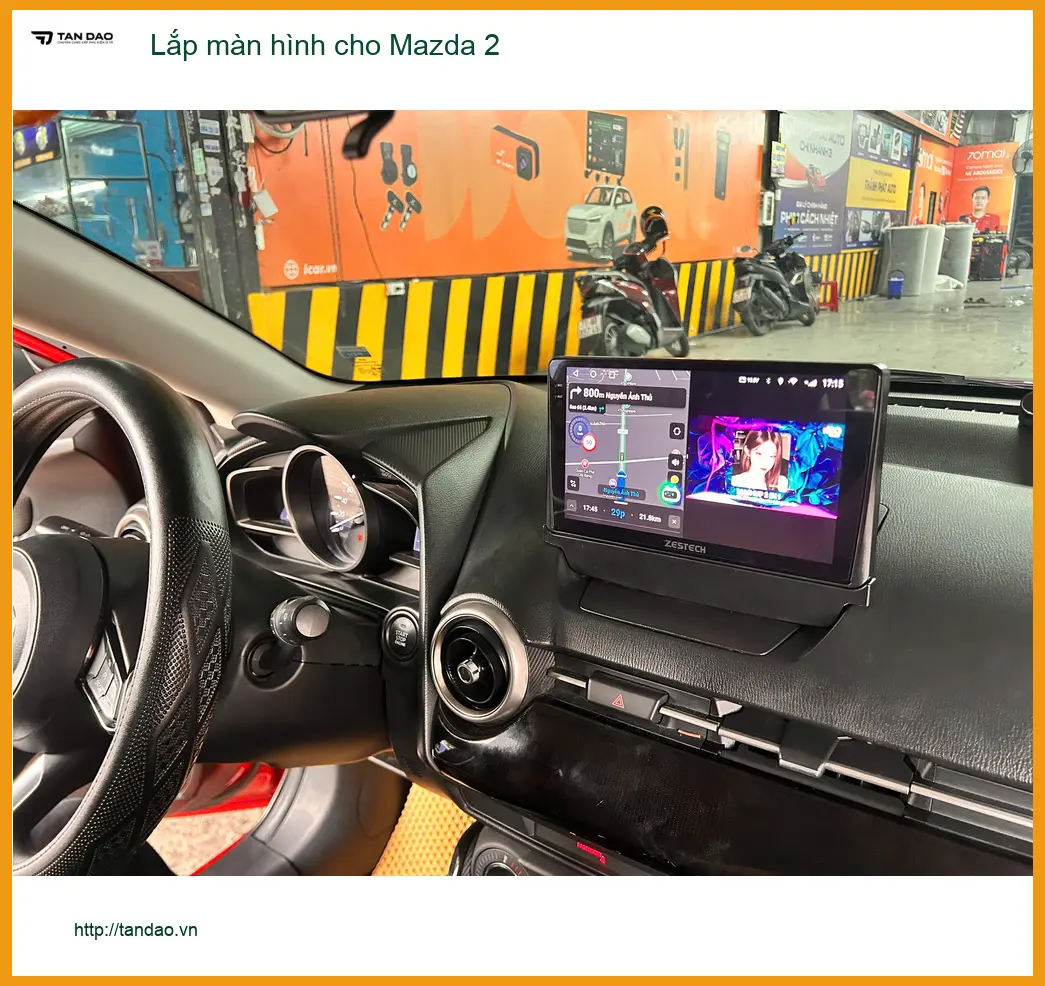 Anh Kiên lắp màn hình Android cho Mazda 2 tại Quận Nhà Bè để tiện dẫn đường và giải trí ảnh thực tế 5