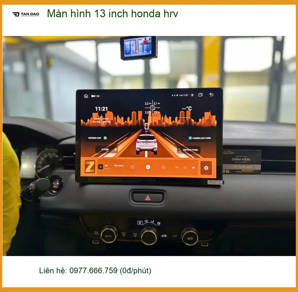 Chị Yến lắp màn hình 13 inch cho Honda HR-V tại Quận 10 vì màn zin không đủ lớn ảnh thực tế 3