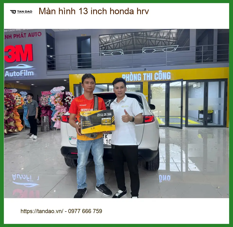 Chị Yến lắp màn hình 13 inch cho Honda HR-V tại Quận 10 vì màn zin không đủ lớn ảnh thực tế 4