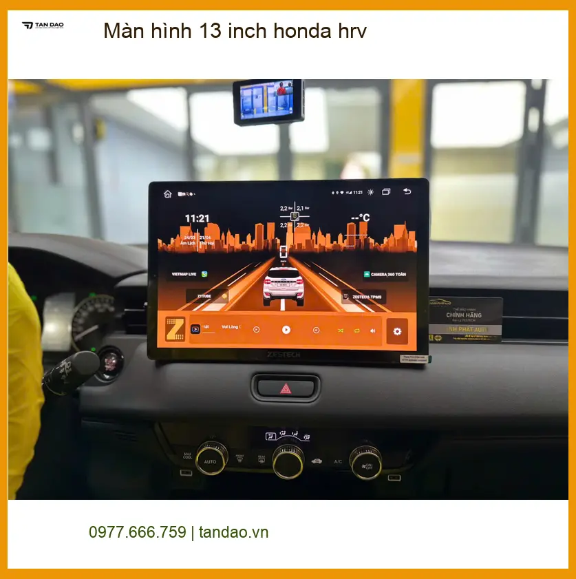 Chị Thảo lắp màn hình 13 inch Honda HR-V Quận Tân Bình giá tốt