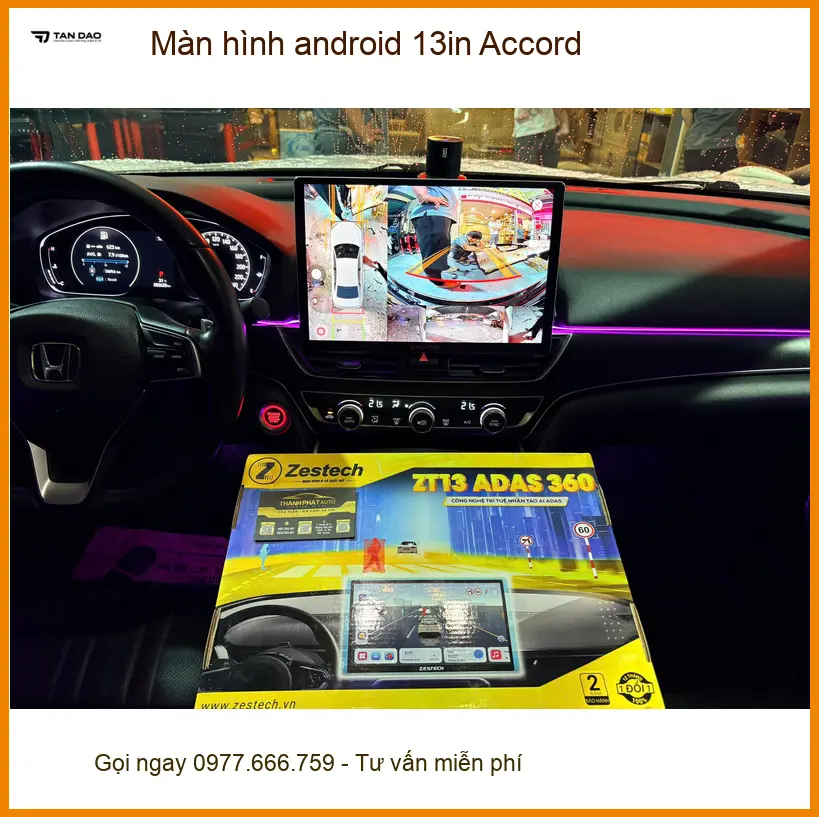 Anh Khải nâng cấp màn hình Android 13 inch cho Accord tại Bình Chánh ảnh thực tế 2