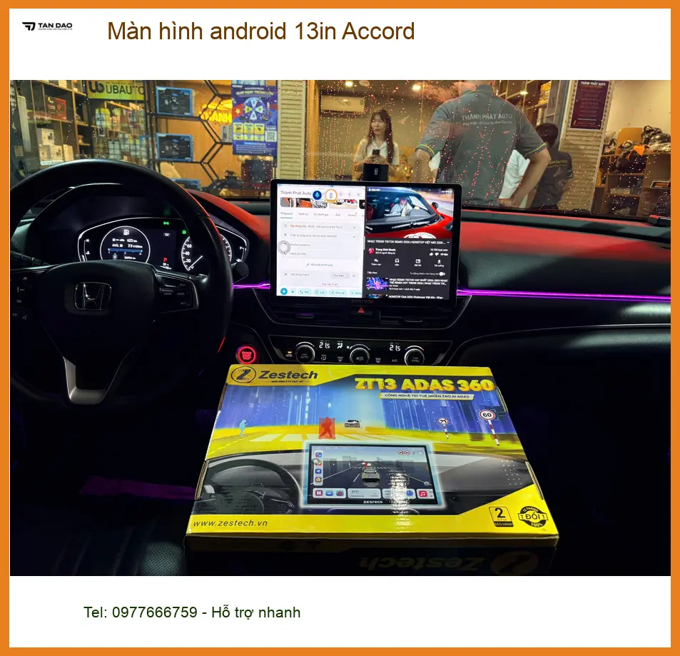 Anh Khải nâng cấp màn hình Android 13 inch cho Accord tại Bình Chánh ảnh thực tế 4