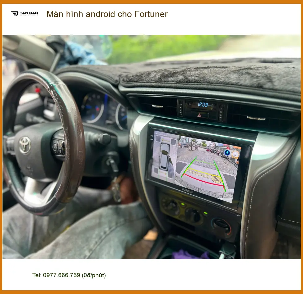 Anh Trung lắp màn hình Android cho Fortuner tại Gò Vấp để giải trí và chỉ đường ảnh thực tế 4
