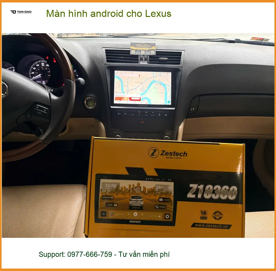 Cô Thanh Lan lắp màn hình Android cho Lexus NX 300 ở Nhà Bè ảnh thực tế 5
