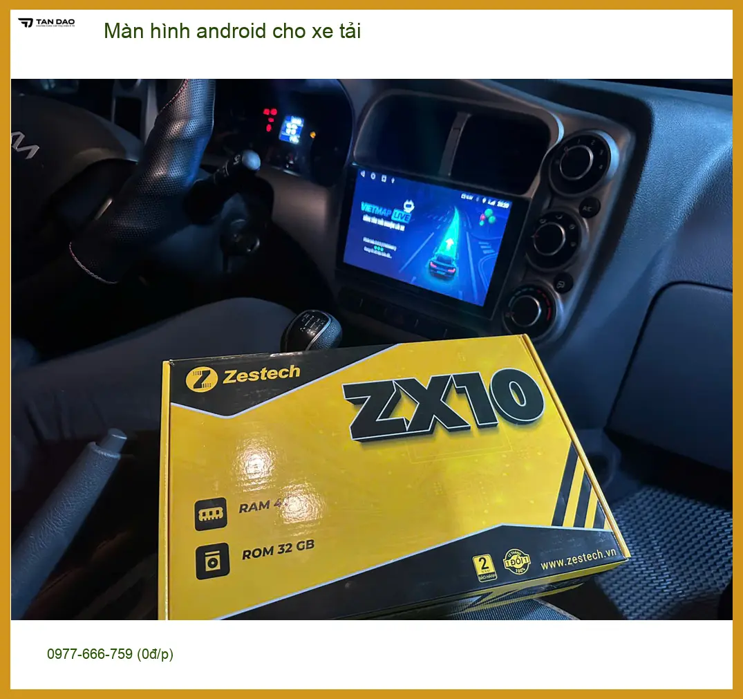 Anh Huy lắp màn hình Android cho xe tải Isuzu QKR tại Củ Chi để có bản đồ và giải trí tốt hơn