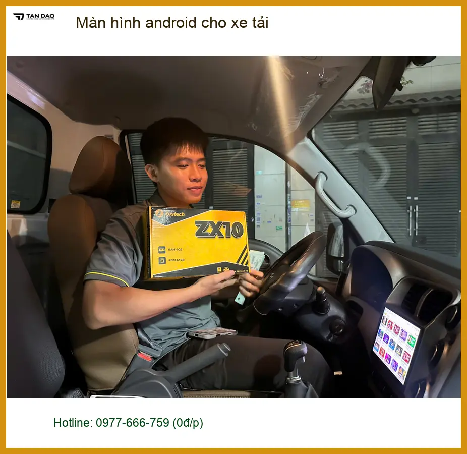 Anh Huy lắp màn hình Android cho xe tải Isuzu QKR tại Củ Chi để có bản đồ và giải trí tốt hơn ảnh thực tế 2
