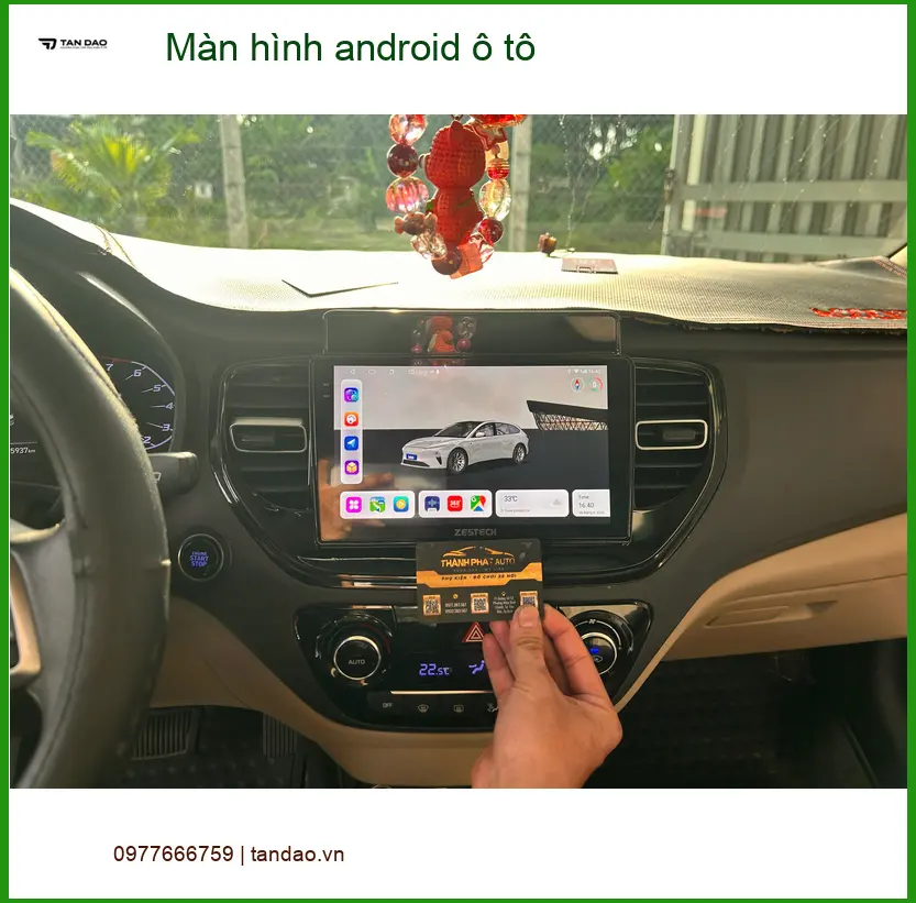 Chị Bích nâng cấp màn hình Android ô tô Hyundai Accent tại Thủ Đức để giải trí