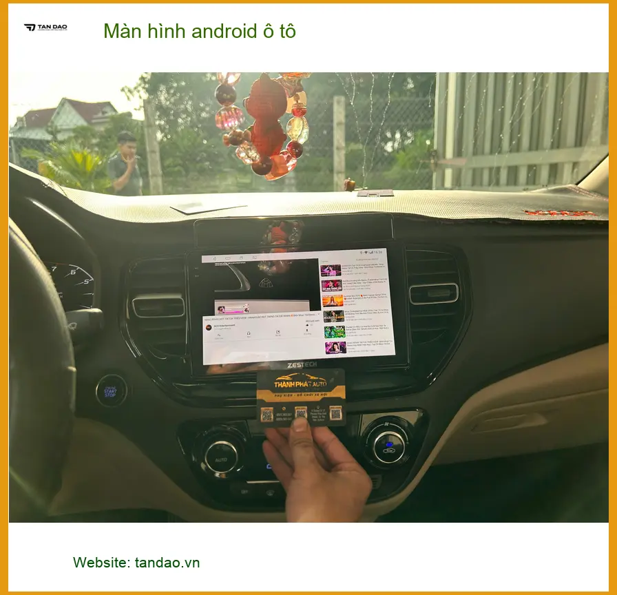 Chị Bích nâng cấp màn hình Android ô tô Hyundai Accent tại Thủ Đức để giải trí ảnh thực tế 2