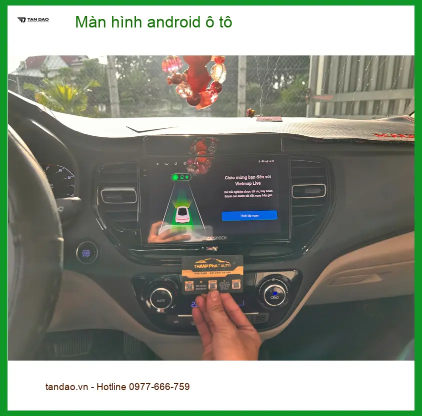 Chị Bích nâng cấp màn hình Android ô tô Hyundai Accent tại Thủ Đức để giải trí ảnh thực tế 4