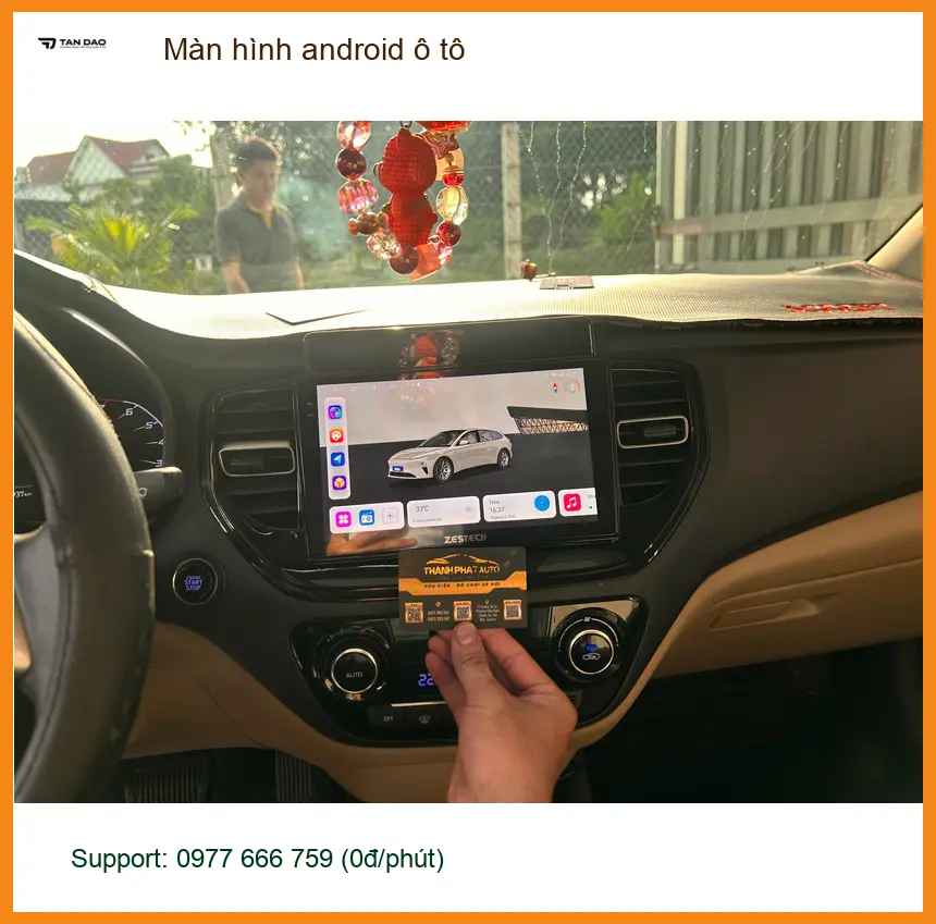 Chị Bích nâng cấp màn hình Android ô tô Hyundai Accent tại Thủ Đức để giải trí ảnh thực tế 5