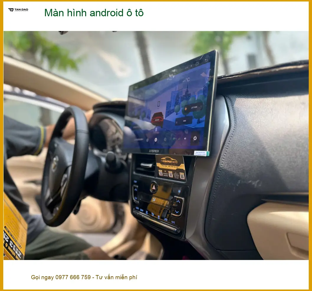 Chị Bích lắp màn hình android ô tô cho Toyota Vios tại Củ Chi ảnh thực tế 3
