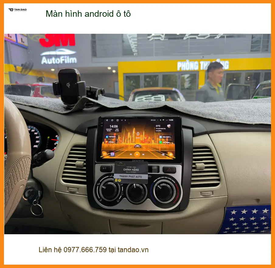 Cô Tuyết lắp màn hình Android ô tô Honda CRV tại Quận 1 xem Youtube và bản đồ ảnh thực tế 3
